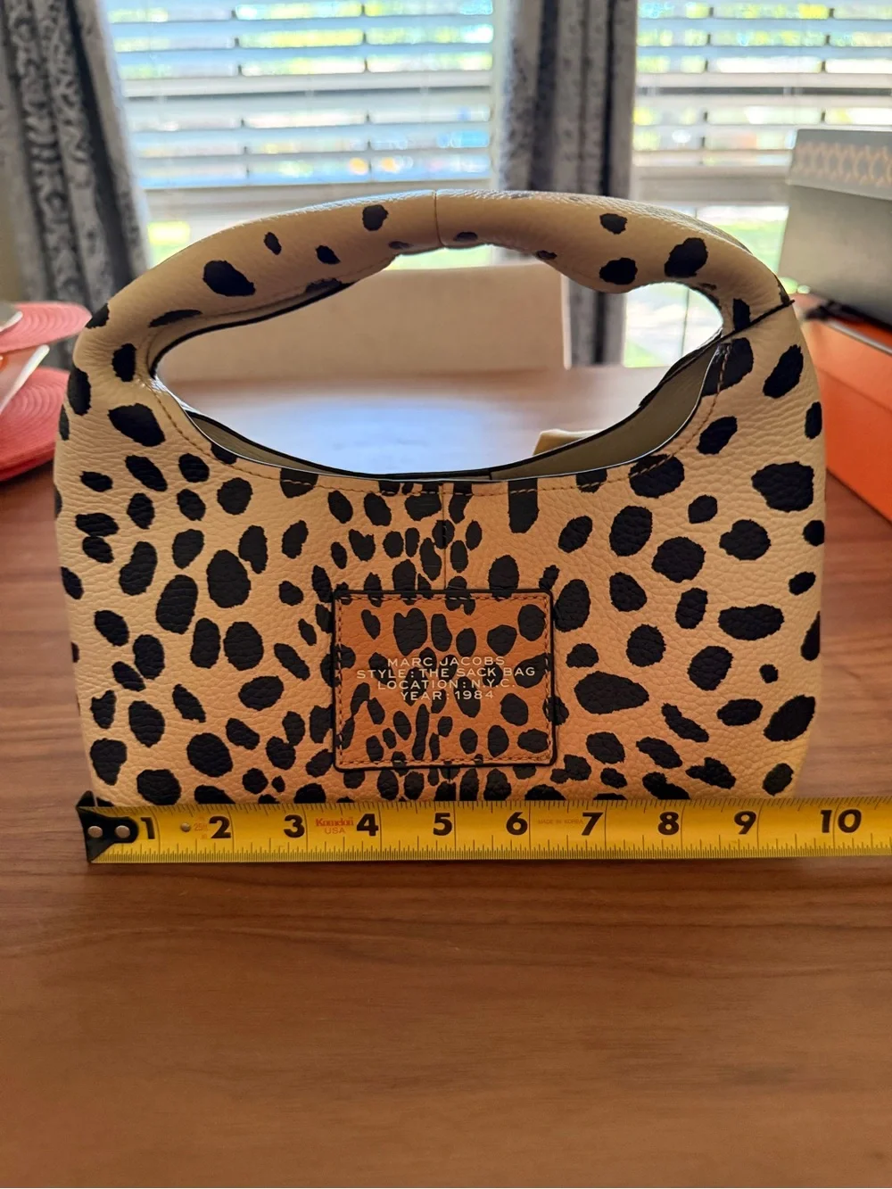 Marc Jacobs Leopard Print Mini Sack Bag in Tan & Black - Picture 5 of 14